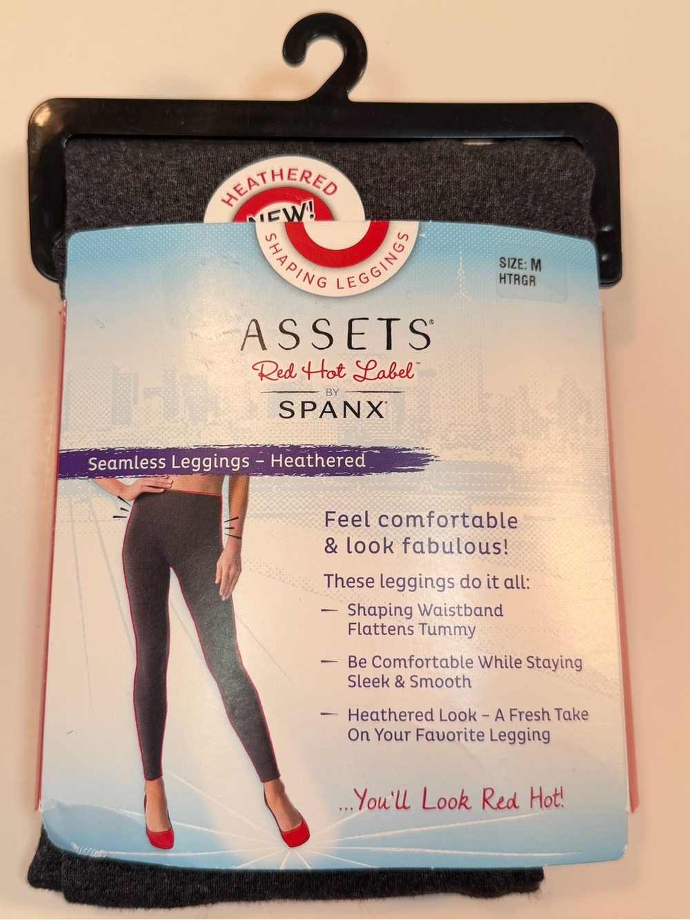 Spanx Assets Red Hot Label Leggings Heather Gray Size Medium NWT Shapewear